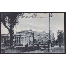 CALLE LIBERTAD Y ESCUELA ROCA ANTIGUA TARJETA POSTAL